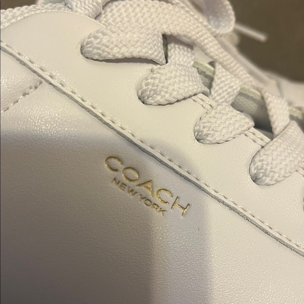 COACH  High Line Low TOP Sneaker, Optic White, 38 Optica Coach Classic White - Picture 3 of 5
